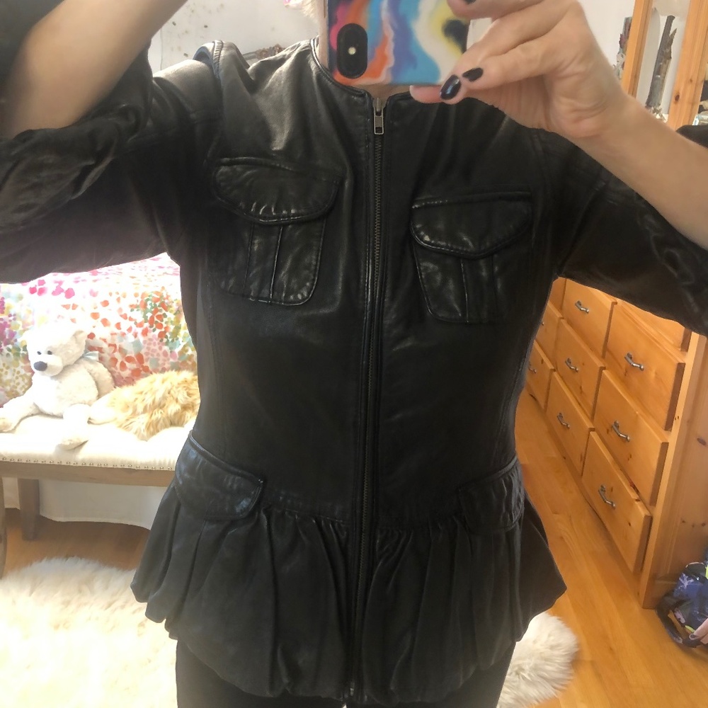 Black leather jacket